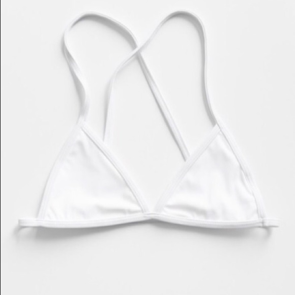 white minimal bikini top